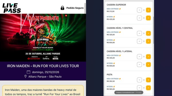 Operação da Polícia Civil contra venda de ingressos falsos do Iron Maiden